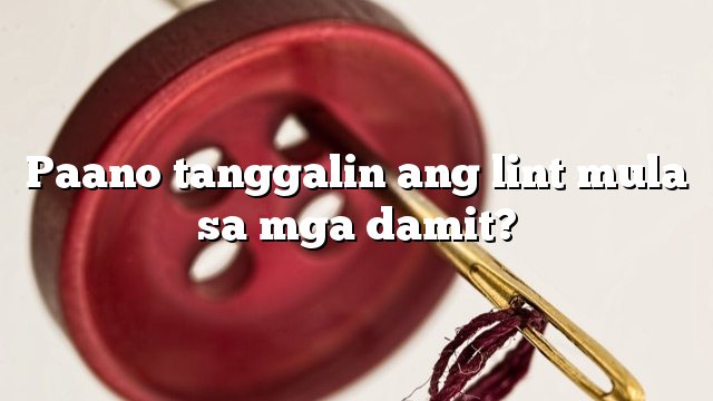 Paano tanggalin ang lint mula sa mga damit? - kaalaman