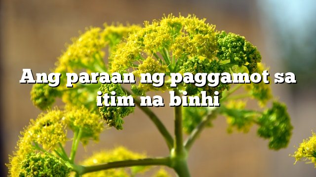 Ang paraan ng paggamot sa itim na binhi