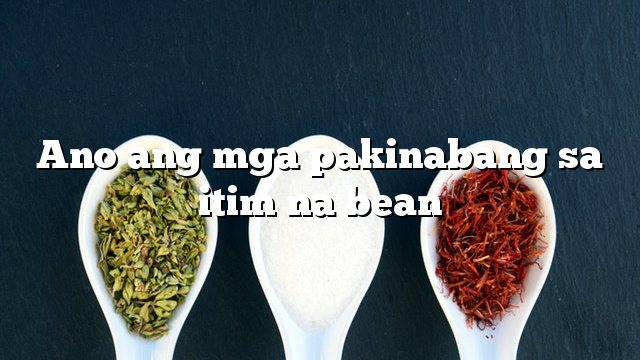 Ano ang mga pakinabang sa itim na bean