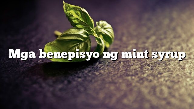 Mga benepisyo ng mint syrup