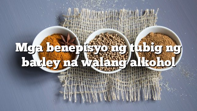 Mga benepisyo ng tubig ng barley na walang alkohol